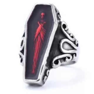 Midnight Coffin S925 Sterling Silver Vintage Gothic Coffin Ring