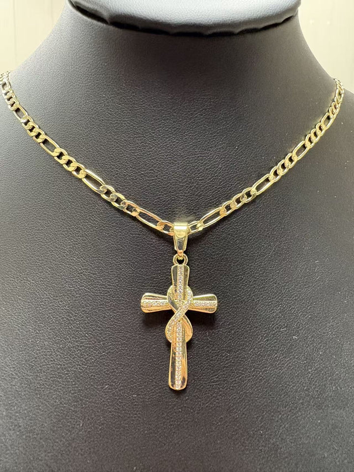 Pavé Crystal Wrapped Cross Necklace