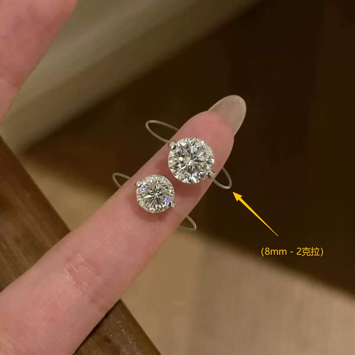 Mermaid's Tear Floating Diamond Ring & Necklace Minimalist Invisible Setting