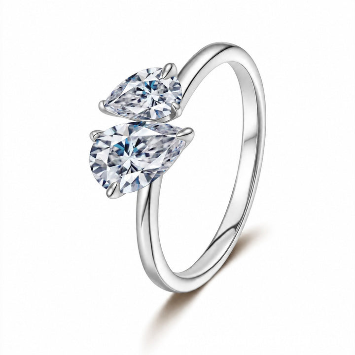 S925 Sterling Silver Toi et Moi Ring