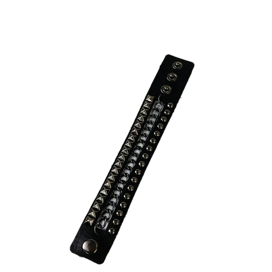 Vintage Rock Chic Studded Leather Bracelet Set