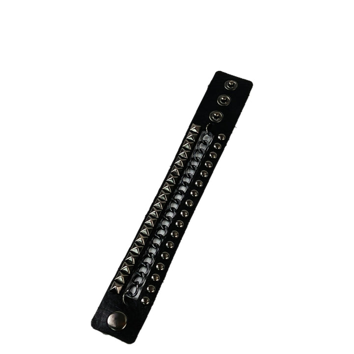 Vintage Rock Chic Studded Leather Bracelet Set