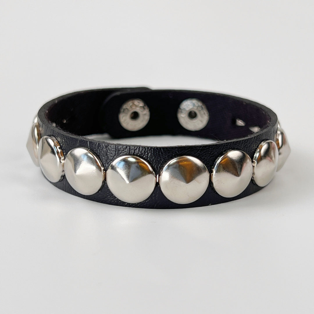 Vintage Rock Chic Studded Leather Bracelet Set