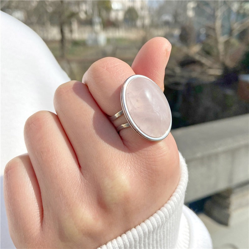 Vintage Natural Gemstone Open Ring