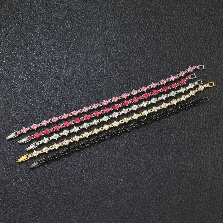 Stellar Cross Full Crystal Tennis Bracelet 5 Color Options Timeless Elegance Protection