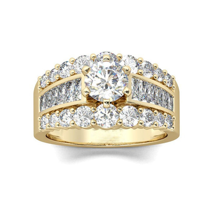 Crown of Glory 18K Gold Pave Diamond Wide Band Ring Timeless Heirloom Radiance Elegance