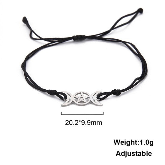 Lunar Guardian Triple Moon Pentacle Witch Bracelet
