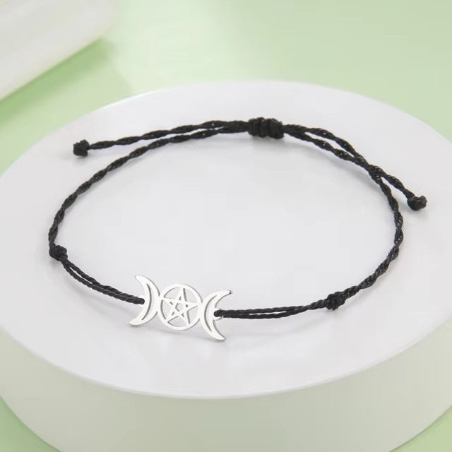 Lunar Guardian Triple Moon Pentacle Witch Bracelet