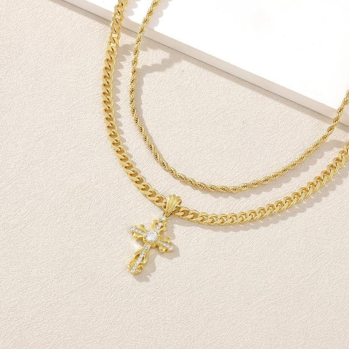 Vow Bold 18K Gold Layered Cross Necklace