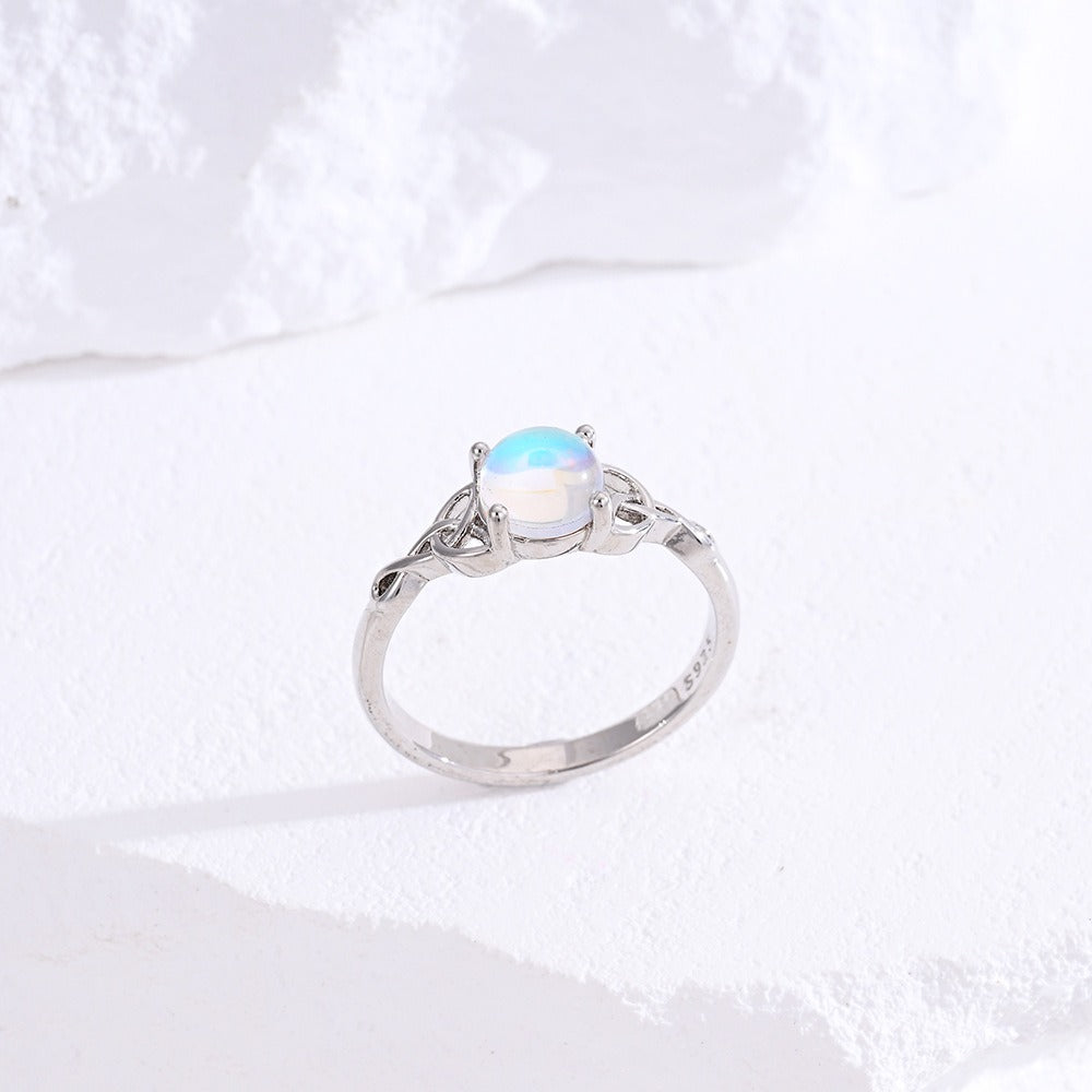 Celtic Moonlight S925 Silver Moonstone Ring