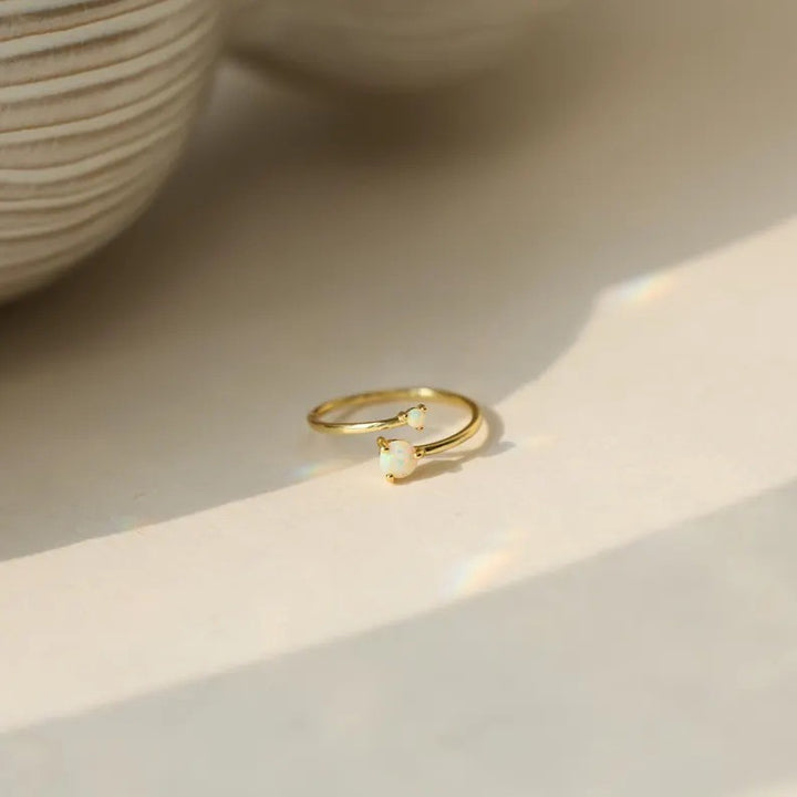 Dual Aurora Opal Open Ring