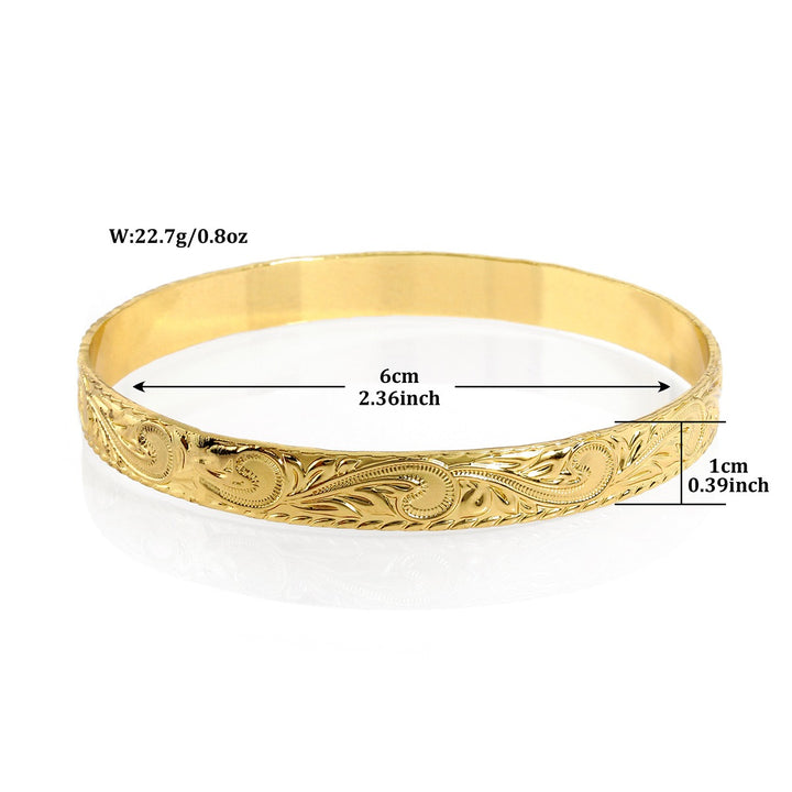 Vintage Paisley Engraved Bangle