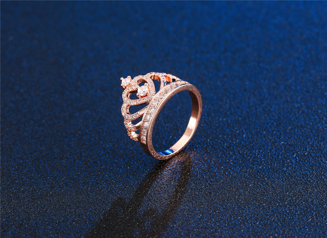 Royal Tiara Pave Diamond Crown Ring