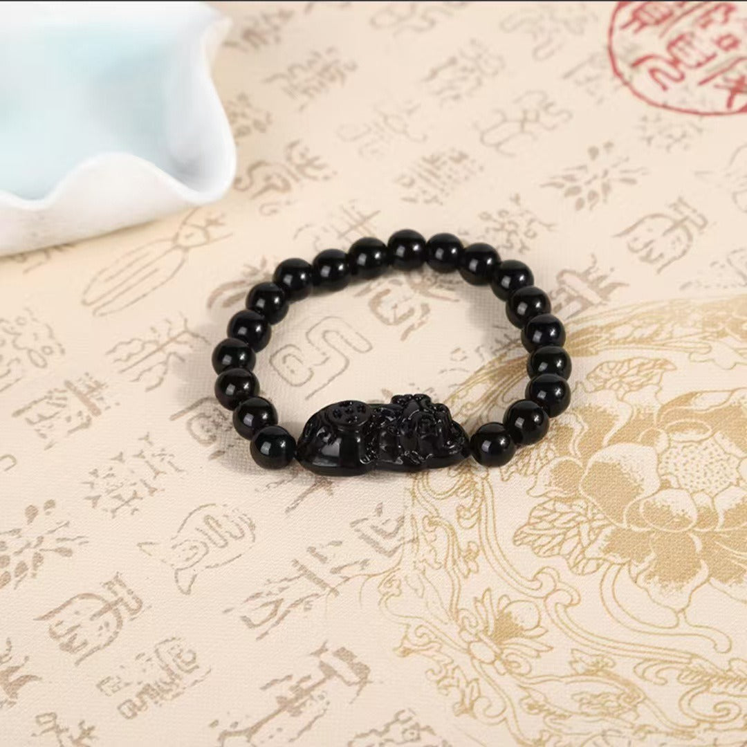 Natural Black Obsidian Pixiu Bracelet