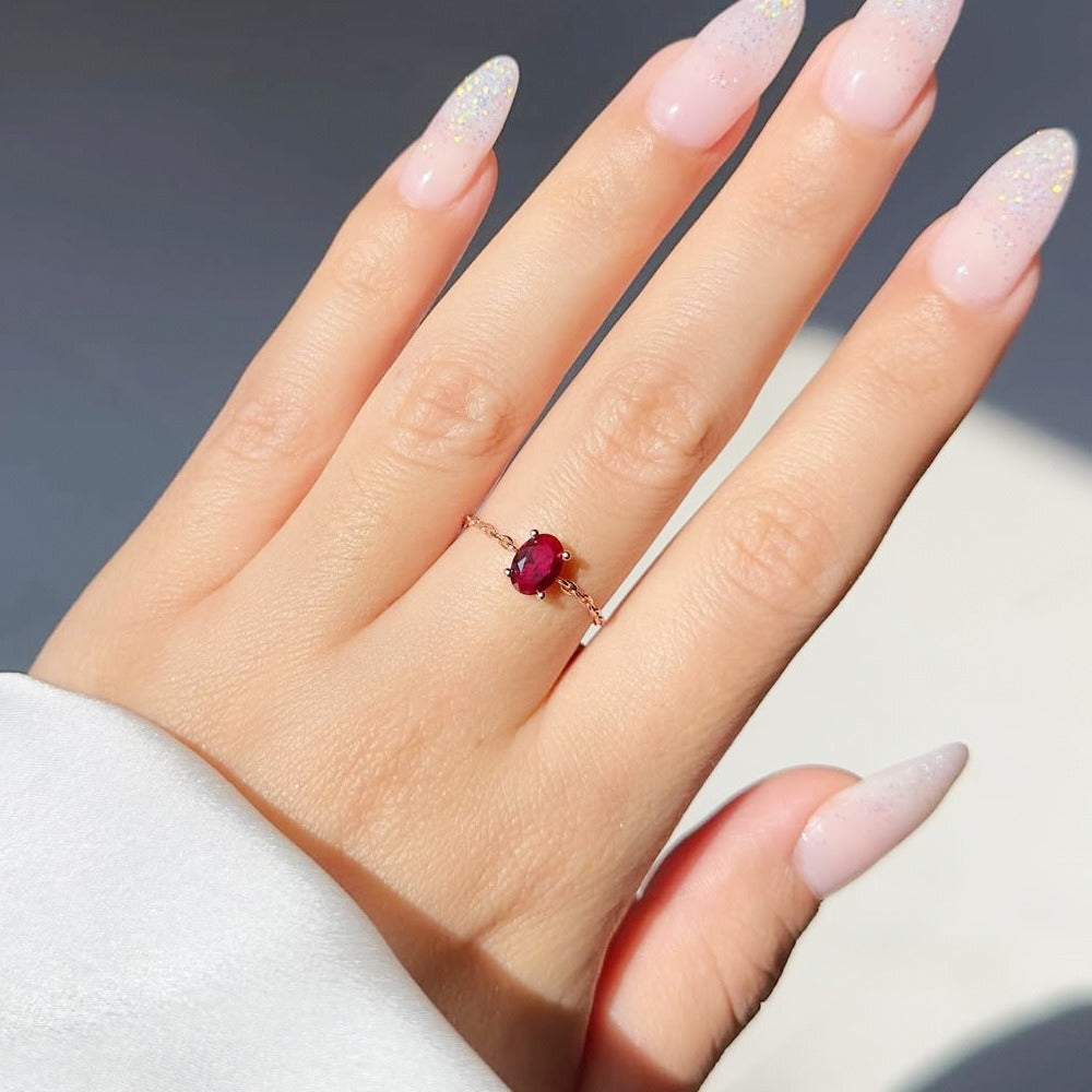 Starlit Chain Adjustable Solitaire Ring
