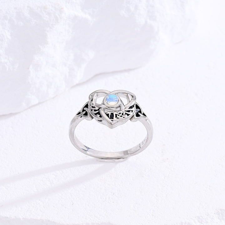 Celtic Protection S925 Silver Moonstone Ring