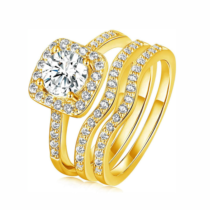 「Cushion Glow」3-Piece Stackable Ring Set