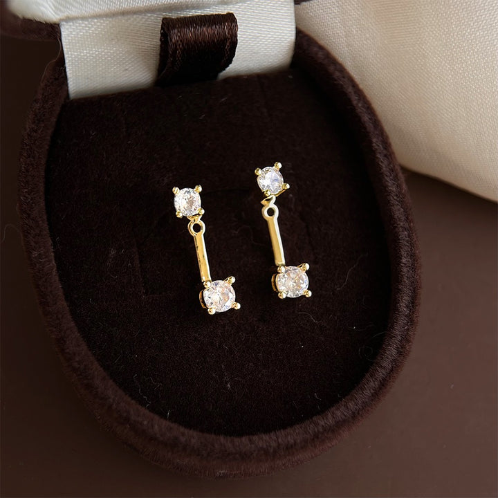14K Gold 2-in-1 Detachable Front-Back Stud Earrings