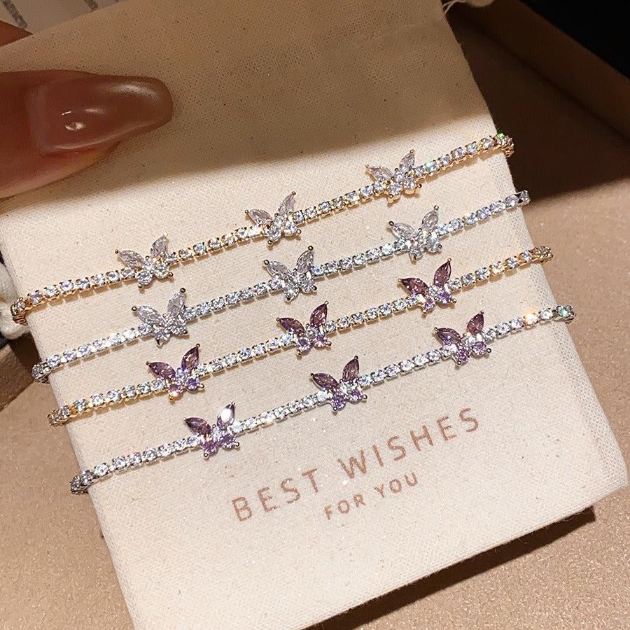 Marquise-Cut Butterfly Tennis Bracelet
