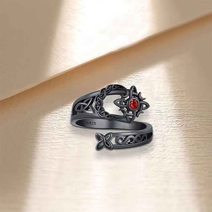 Celestial Ward S925 Silver Vintage Witch's Knot Adjustable Ring