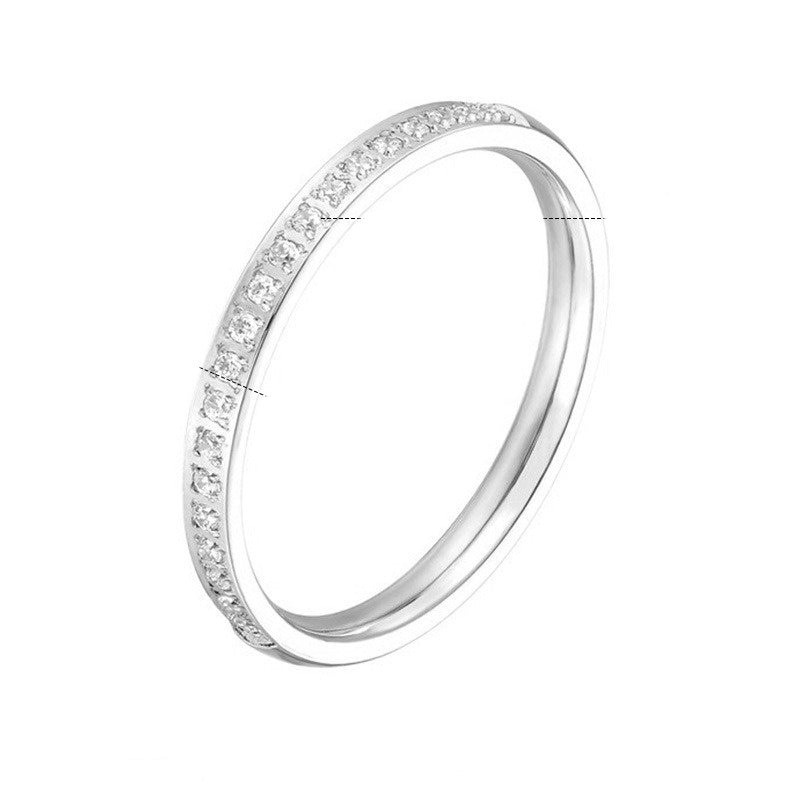 Minimalist Stacking 1.6mm Ultra-Thin Micro-Pavé Eternity Ring