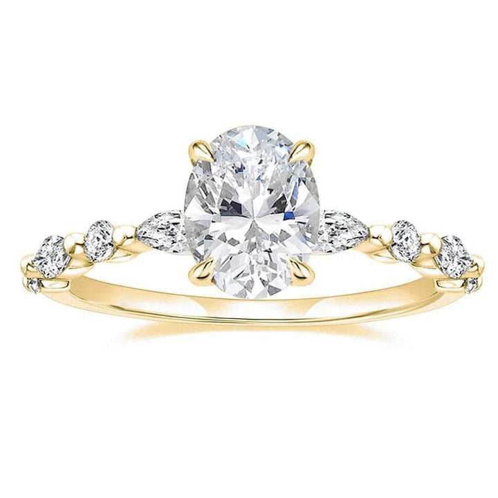 Oval Starlight S925 Sterling Silver Moissanite Engagement Ring