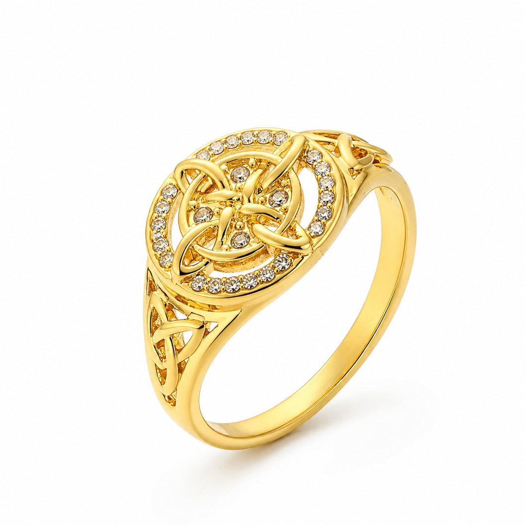 Celestial Guardian · Pavé Celtic Knot Energy Ring