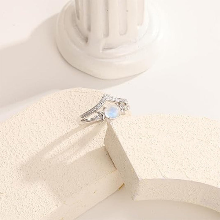Crescent Moon Gemstone Ring