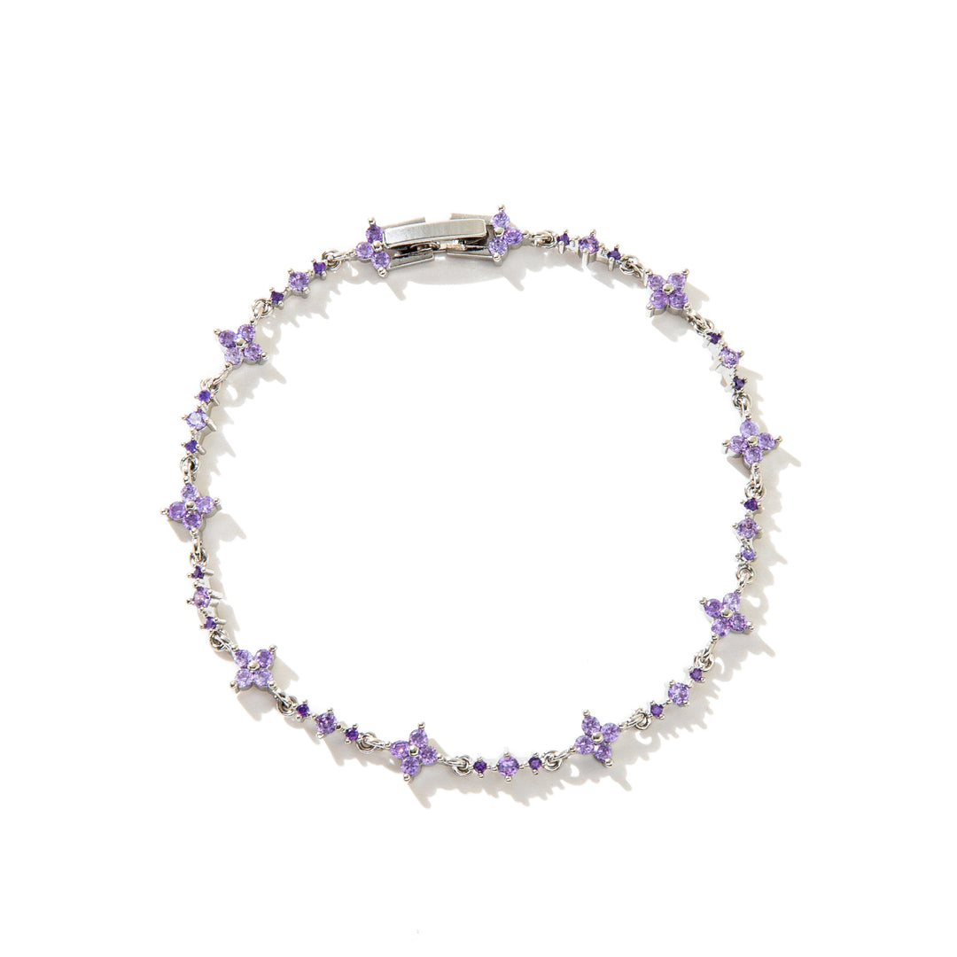 Gold/Silver, Light Luxury Exquisite  Four-Leaf Flower Diamond-Inlaid Bracelet