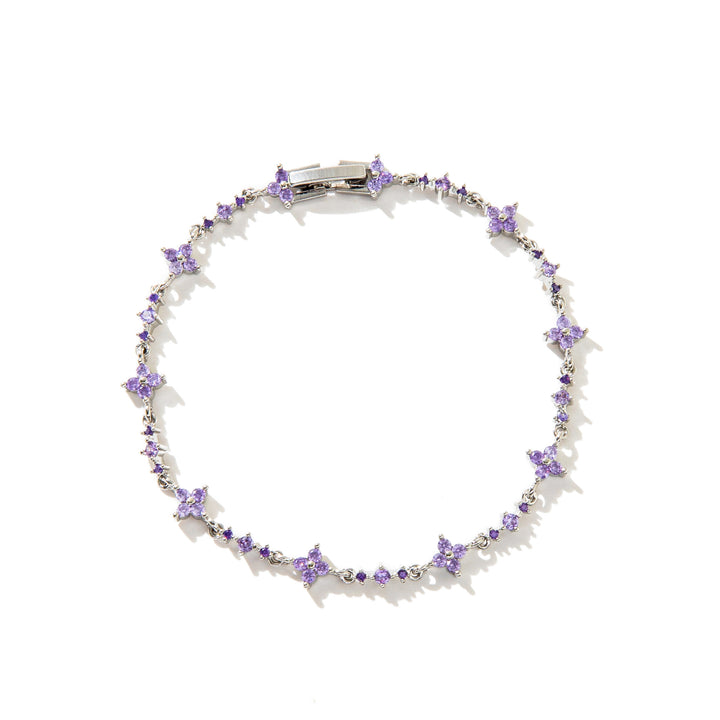 Gold/Silver, Light Luxury Exquisite  Four-Leaf Flower Diamond-Inlaid Bracelet