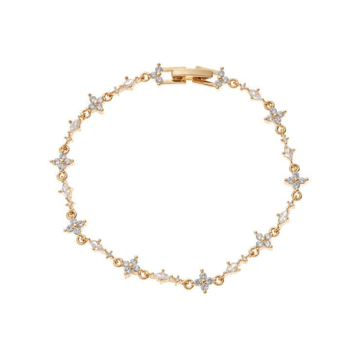 Gold/Silver, Light Luxury Exquisite  Four-Leaf Flower Diamond-Inlaid Bracelet