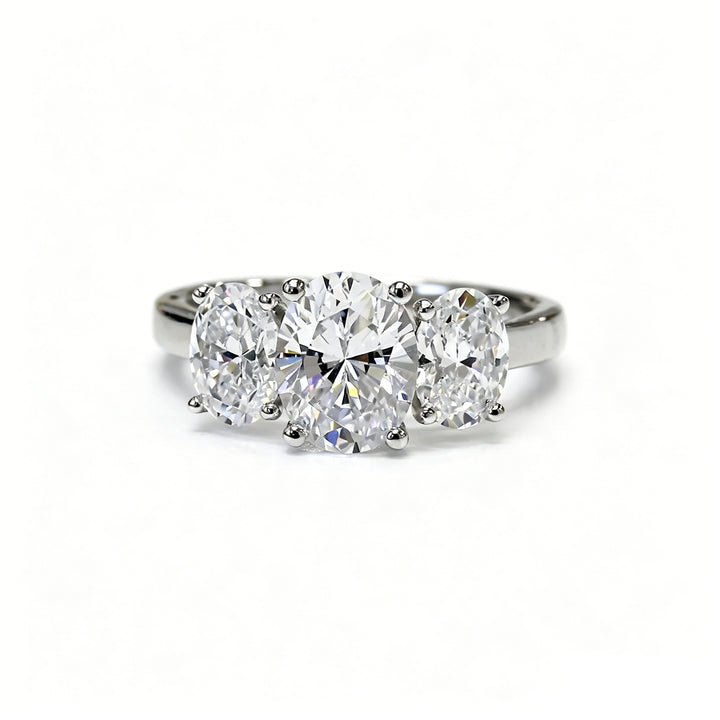 Eternal Vow White Gold Oval Cut Three-Stone Ring