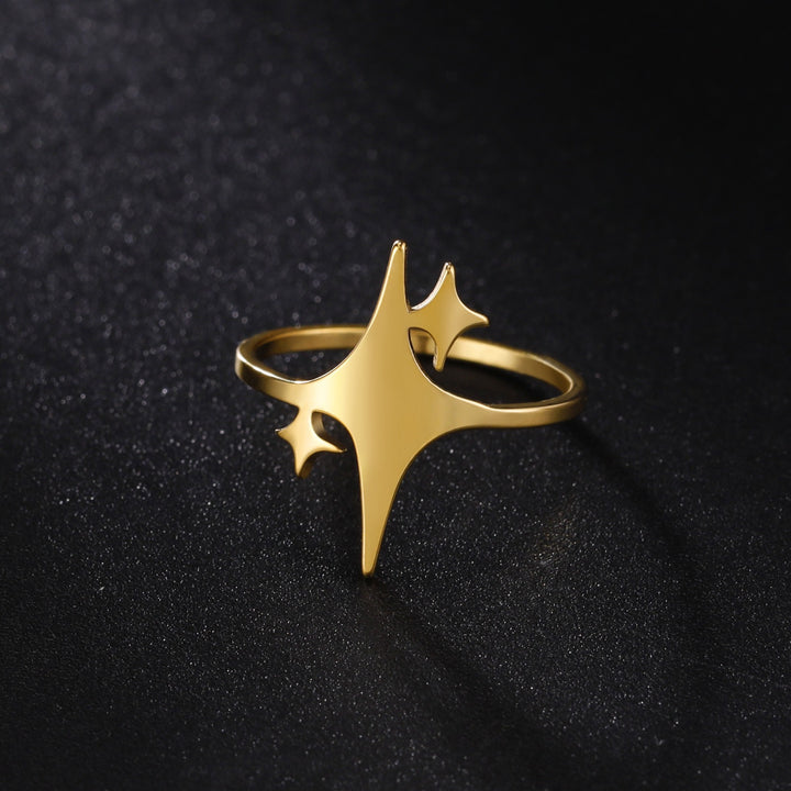 Stellar Path Minimalist Starburst Open Ring