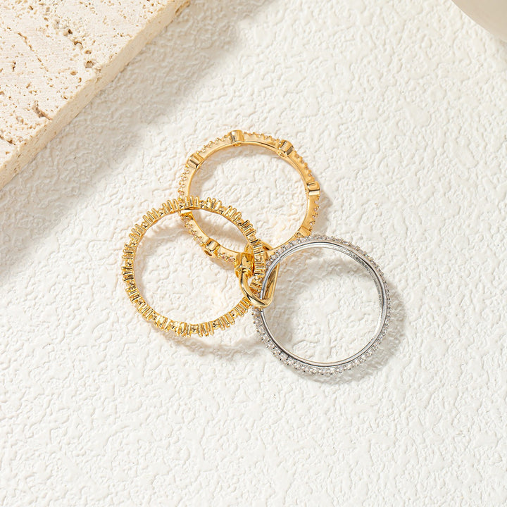 Carabiner-Style 18K Gold-Filled Triple-Row Ring