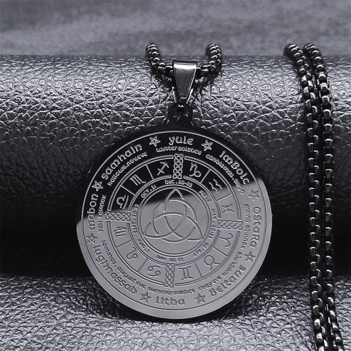 「Celtic Wheel of the Year」Triquetra Protection Necklace
