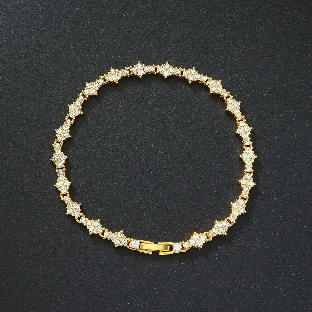 Stellar Cross Full Crystal Tennis Bracelet 5 Color Options Timeless Elegance Protection