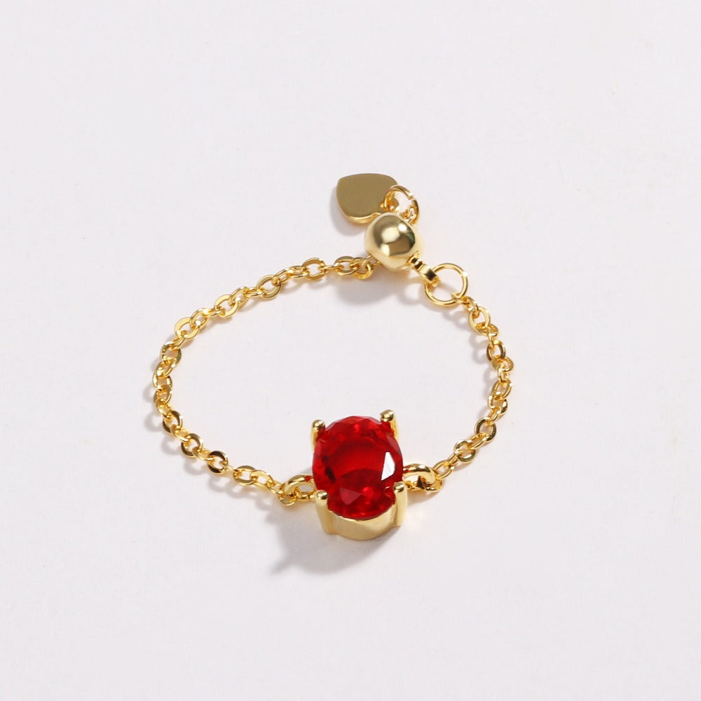 Starlit Chain Adjustable Solitaire Ring