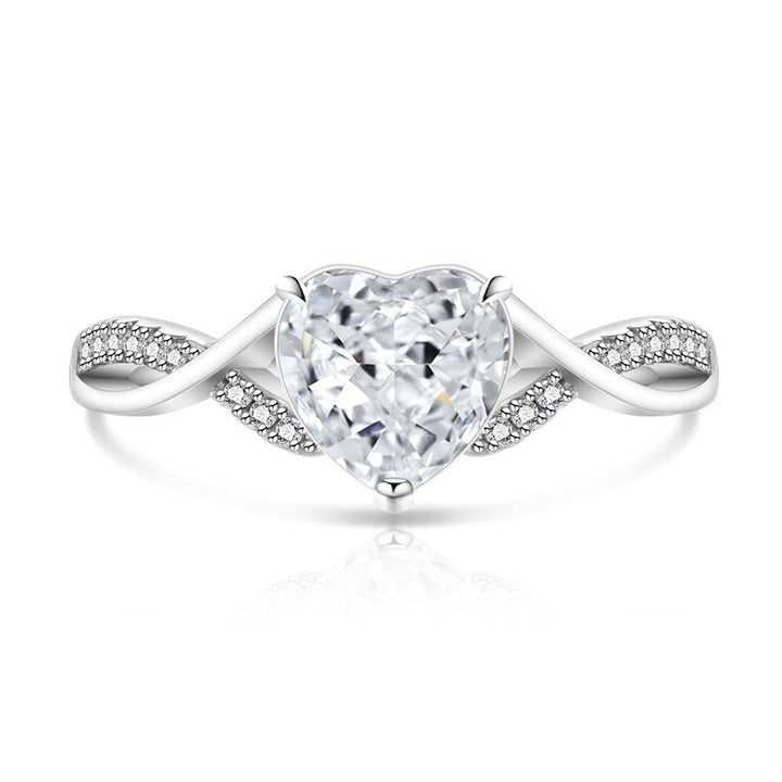 Heart of Devotion S925 Sterling Silver Heart-Cut Ring