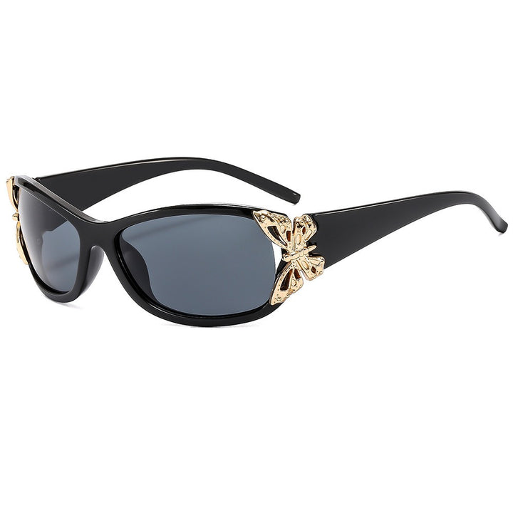 Butterfly Charm Stylish Metal-Accent Sunglasses