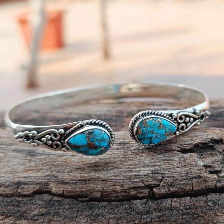 S925 Silver Vintage Filigree Open Cuff Bracelet