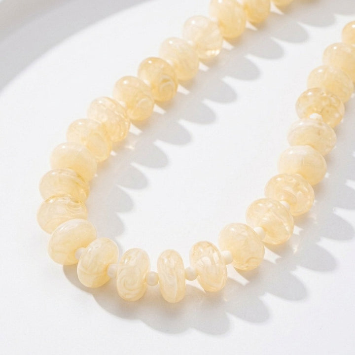 Retro Glossy Marble-Texture Chunky Bead Necklace