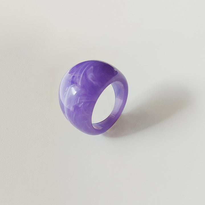 Chunky High-Gloss Resin Dome Ring