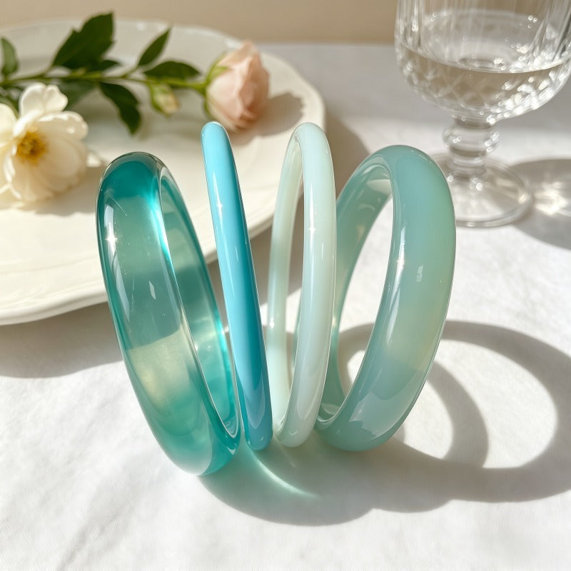 High-Gloss Jelly Bangle 4-Piece Stacking Set