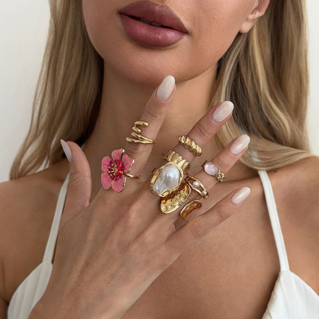Bohemian Vacation Ring Set Beach Floral Collection