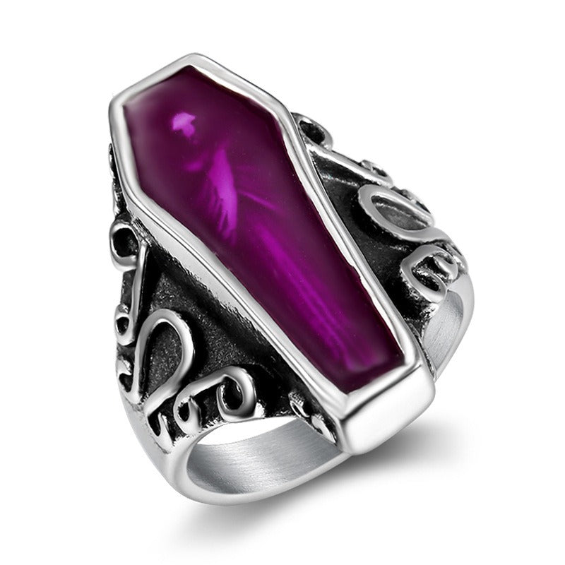 Midnight Coffin S925 Sterling Silver Vintage Gothic Coffin Ring