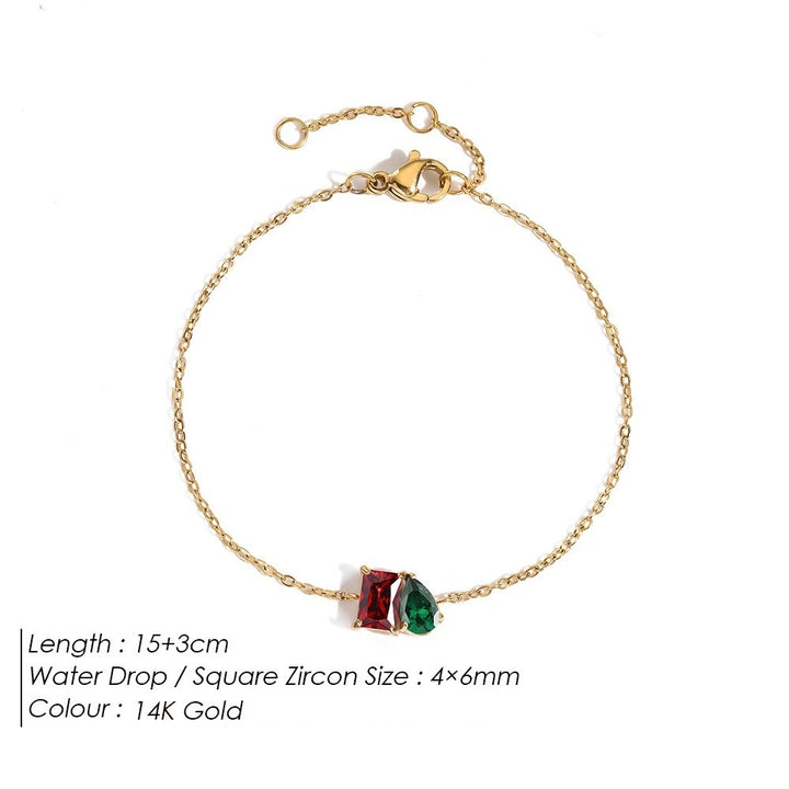14K Gold Dual Birthstone Bracelet