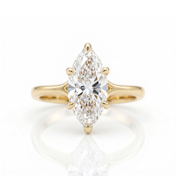 French Elegance Marquise-Cut Solitaire Pavé Stacking Ring Set