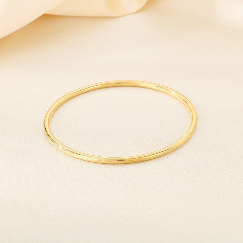 Minimalist Thin Gold Bangle Bracelet