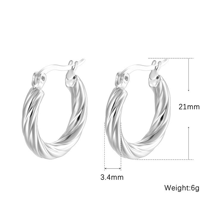 18K Gold/Silver Multi-Size Textured Hoop Earrings