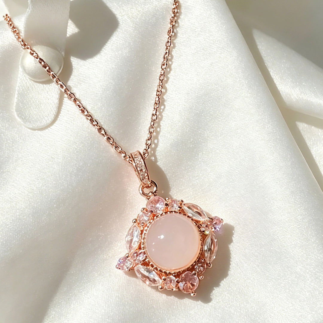 Self-Love Radiance S925 Silver Rose Gold Rose Quartz Jewelry Set